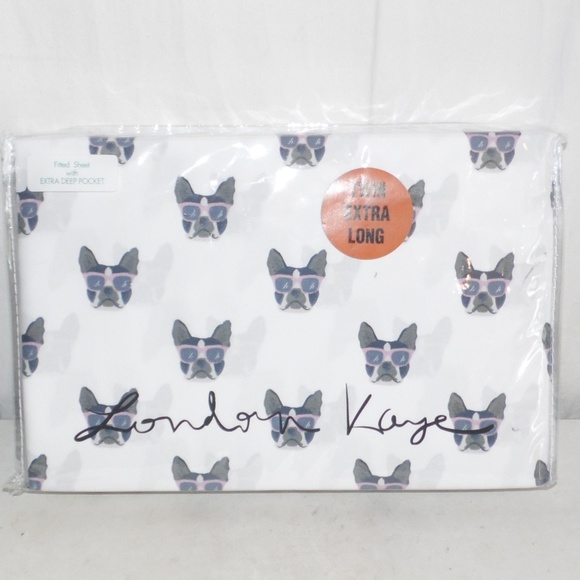 London Kaye Bedding London Kaye Frenchie Bulldog Twin Xl Sheet Set